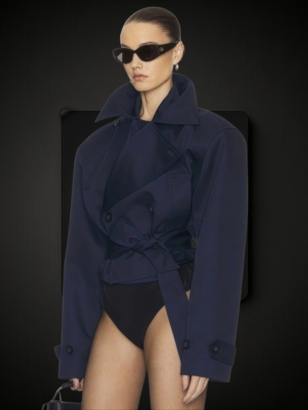 Cropped Oversized Trench Coat ▪︎ Navy